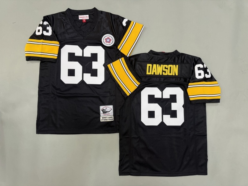 Men 2025 Pittsburgh Steelers #63 Dawson Black Throwback Limited NFL Jersey style 001